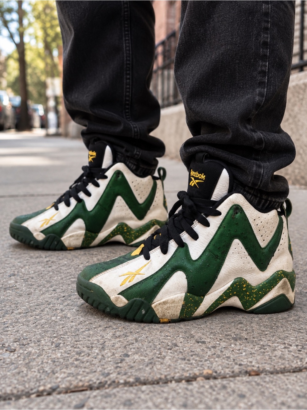 Size 10 Reebok Kamikaze 2 2013 Seattle Supersonics Men High Top Shoes